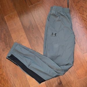 Under armor mens small rip stop joggers drawstring waist grey black